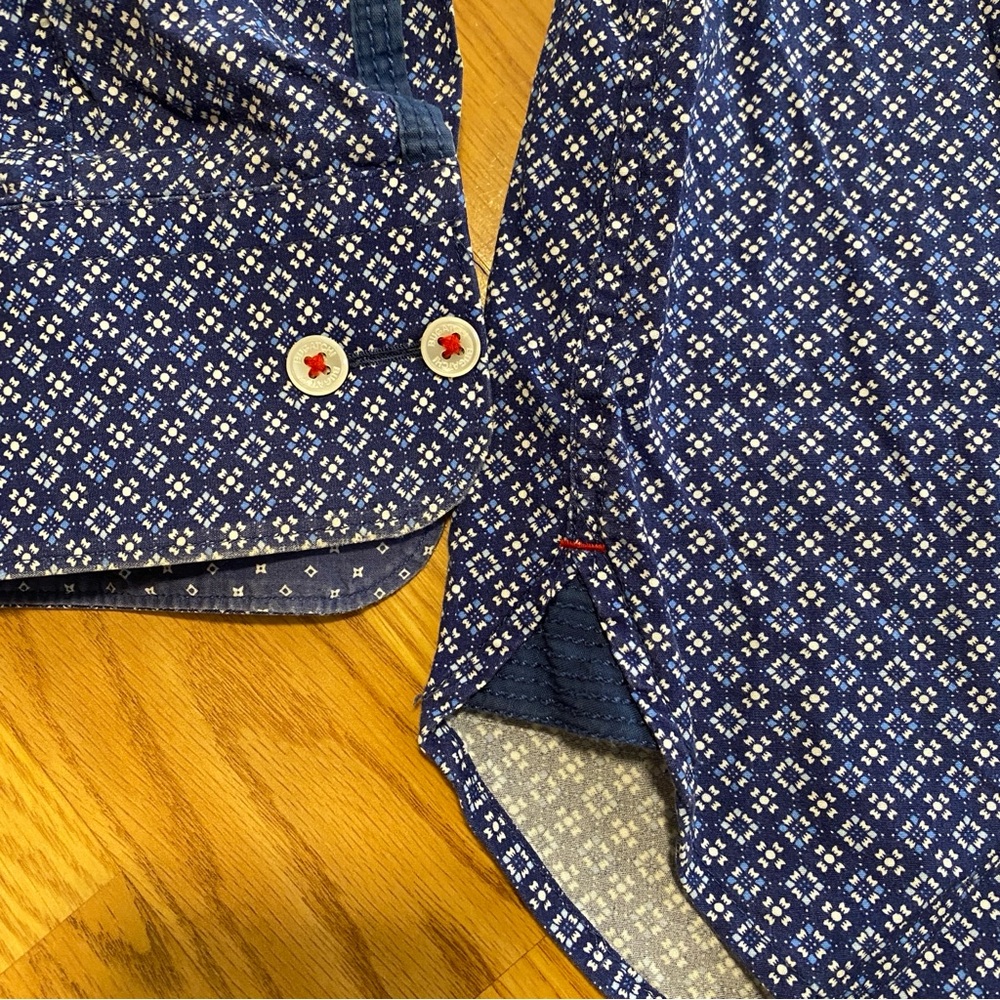 Bugatchi Uomo Men's Navy Patterned Button Down Sh… - image 3